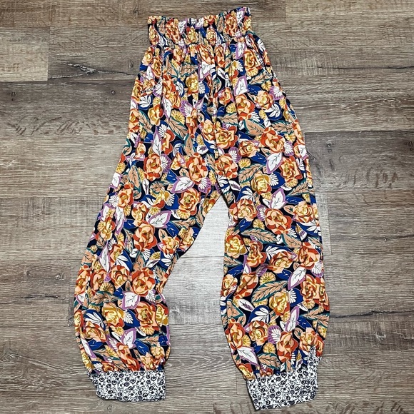 ANTHROPOLOGIE Shari Harem Floral Drop Waist Pants Size XS - Picture 12 of 13